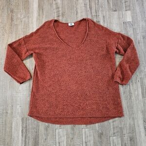 Old Navy Womens V-neck Plus Size Pullover Sweater Rust Size XXL